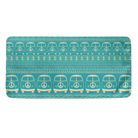 Vintage Hippie Van Pattern Print Towel