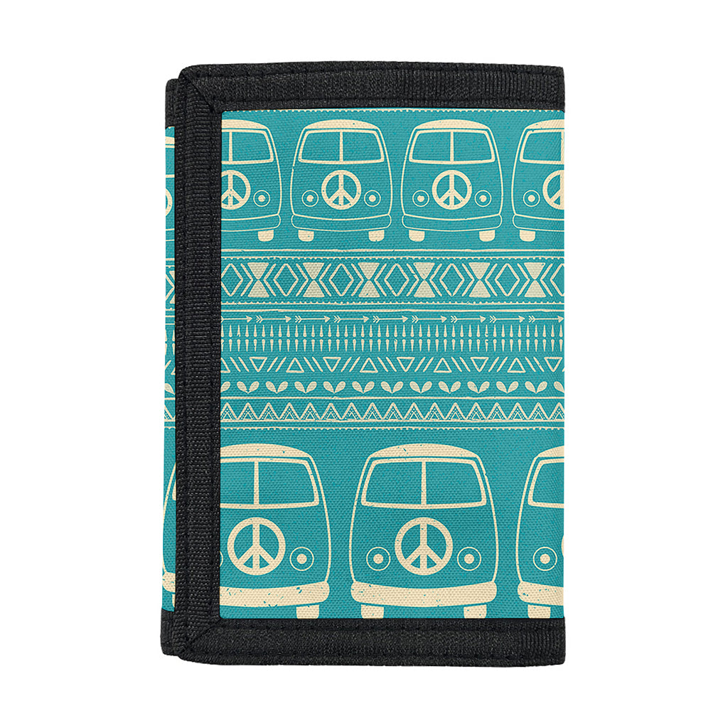 Vintage Hippie Van Pattern Print Trifold Wallet