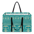 Vintage Hippie Van Pattern Print Utility Tote Bag