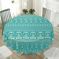 Vintage Hippie Van Pattern Print Waterproof Round Tablecloth