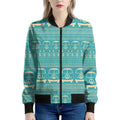 Vintage Hippie Van Pattern Print Women's Bomber Jacket