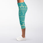 Vintage Hippie Van Pattern Print Women's Capri Leggings