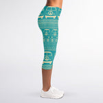 Vintage Hippie Van Pattern Print Women's Capri Leggings