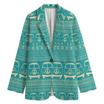 Vintage Hippie Van Pattern Print Women's Cotton Blazer