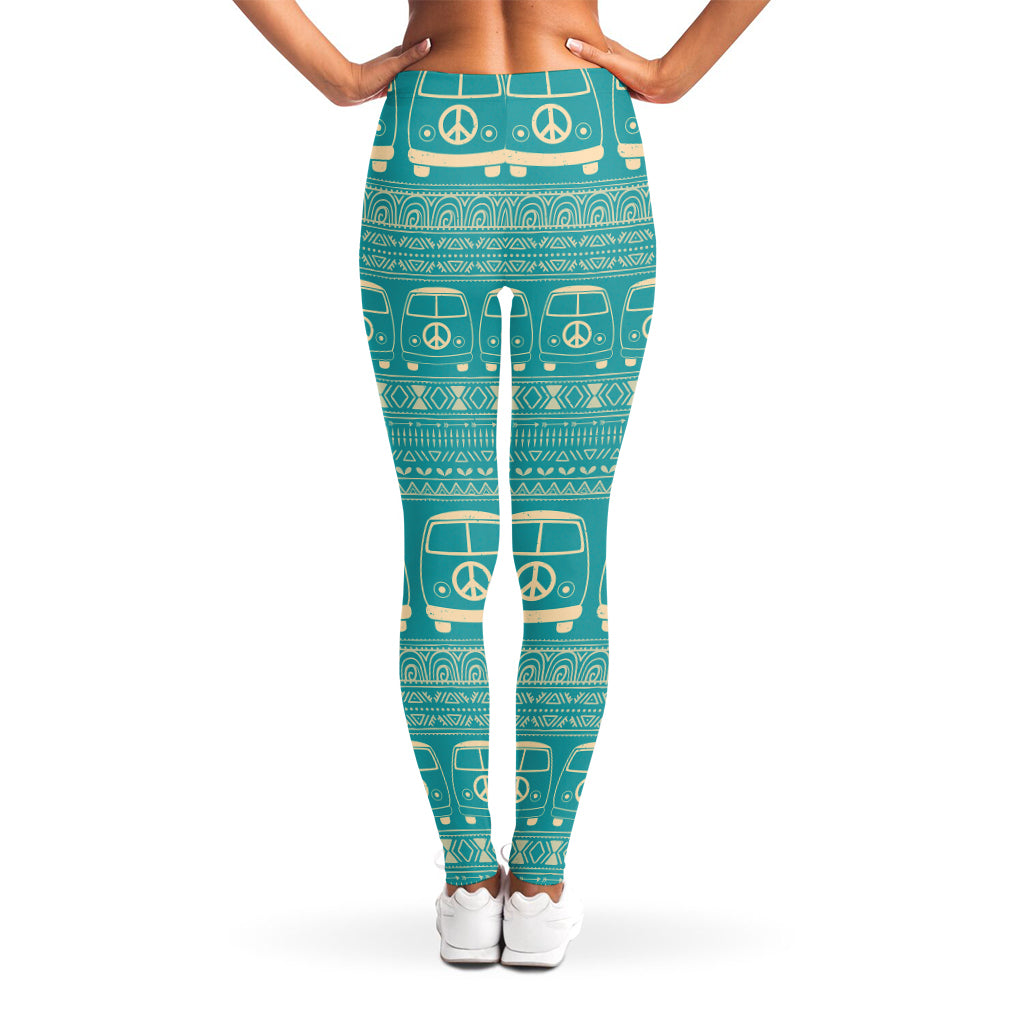 Vintage Hippie Van Pattern Print Women's Leggings