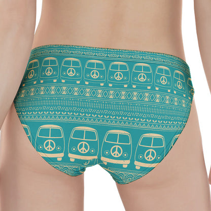 Vintage Hippie Van Pattern Print Women's Panties