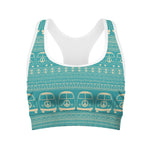 Vintage Hippie Van Pattern Print Women's Sports Bra