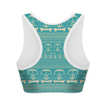Vintage Hippie Van Pattern Print Women's Sports Bra