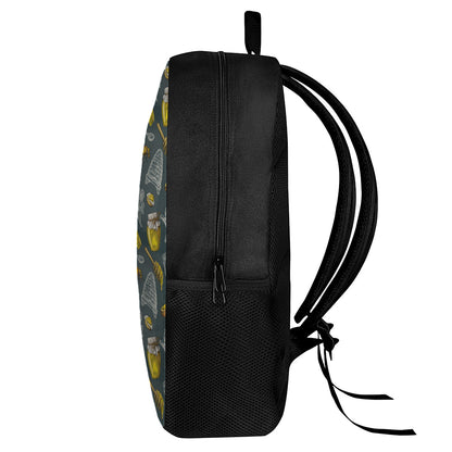 Vintage Honey Bee Print 17 Inch Backpack