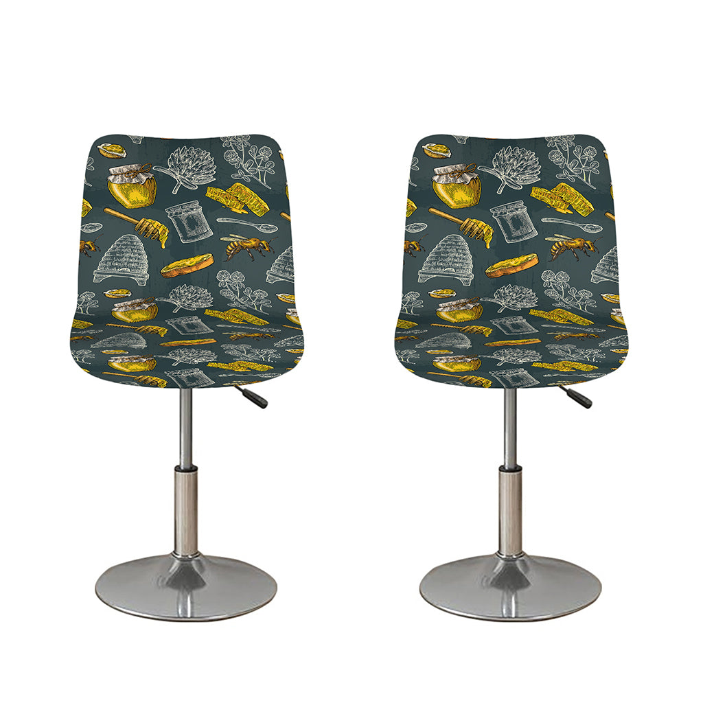Vintage Honey Bee Print Bar Stool Covers