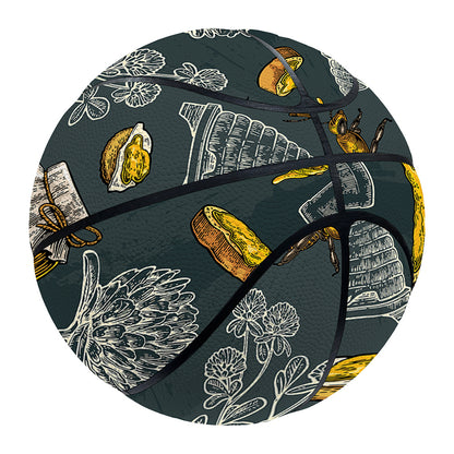 Vintage Honey Bee Print Basketball