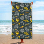 Vintage Honey Bee Print Beach Towel