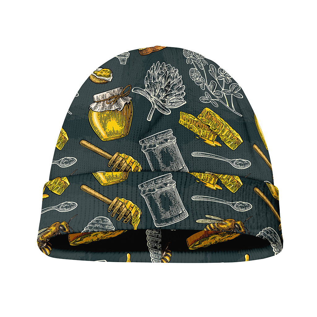 Vintage Honey Bee Print Beanie