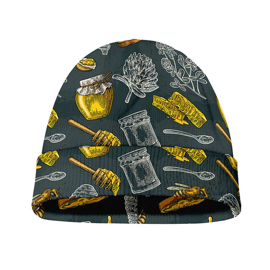 Vintage Honey Bee Print Beanie