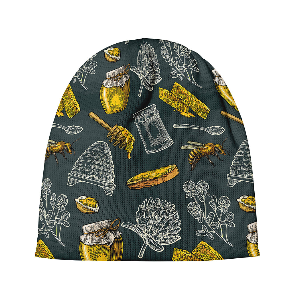 Vintage Honey Bee Print Beanie