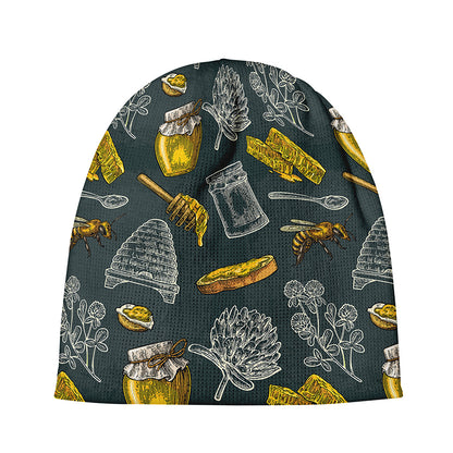 Vintage Honey Bee Print Beanie