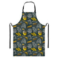 Vintage Honey Bee Print Bib Apron With Pocket