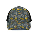 Vintage Honey Bee Print Black Mesh Trucker Hat