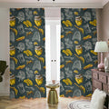 Vintage Honey Bee Print Dimout Pencil Pleat Curtains