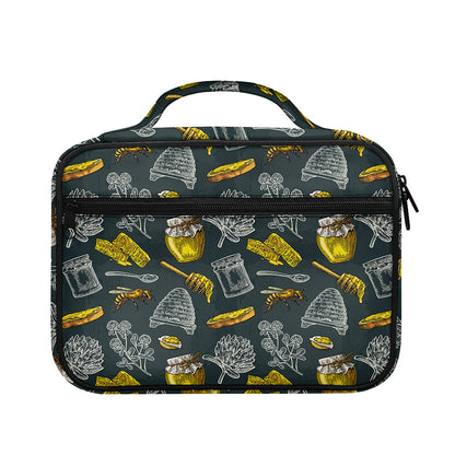 Vintage Honey Bee Print Briefcase Bible Bag