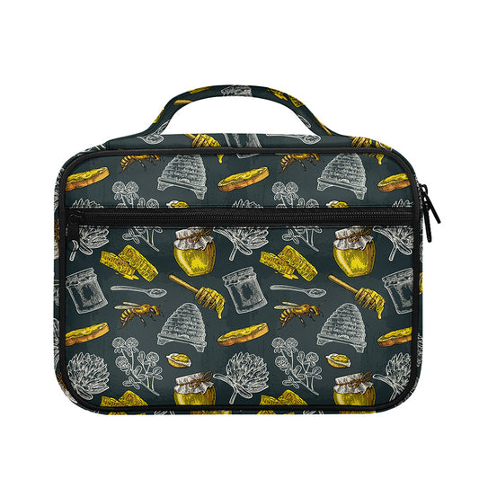 Vintage Honey Bee Print Briefcase Bible Bag