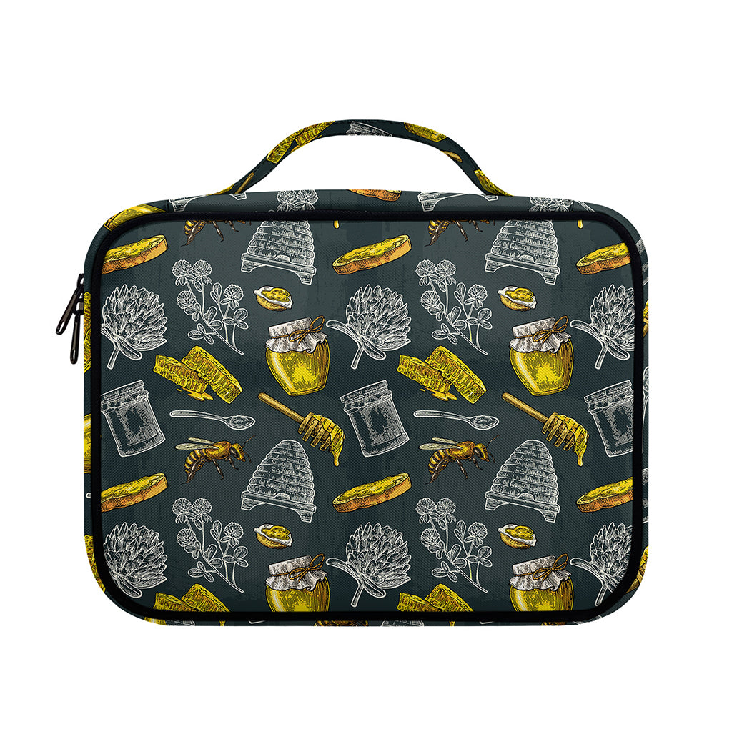 Vintage Honey Bee Print Briefcase Bible Bag