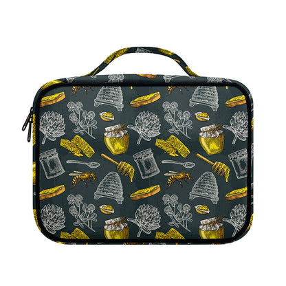 Vintage Honey Bee Print Briefcase Bible Bag