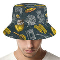 Vintage Honey Bee Print Bucket Hat