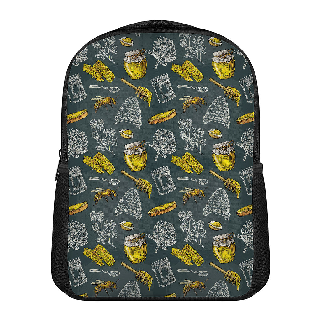 Vintage Honey Bee Print Casual Backpack