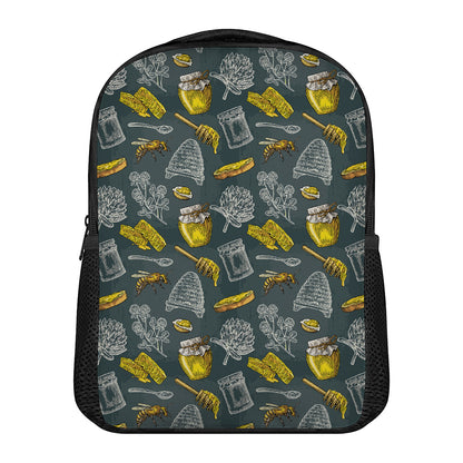 Vintage Honey Bee Print Casual Backpack