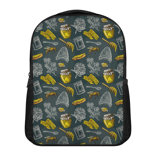 Vintage Honey Bee Print Casual Backpack