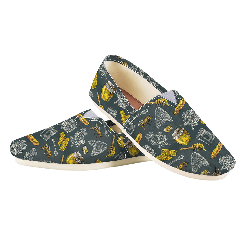 Vintage Honey Bee Print Casual Shoes