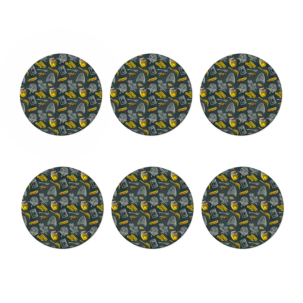 Vintage Honey Bee Print Coaster Set