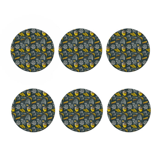 Vintage Honey Bee Print Coaster Set