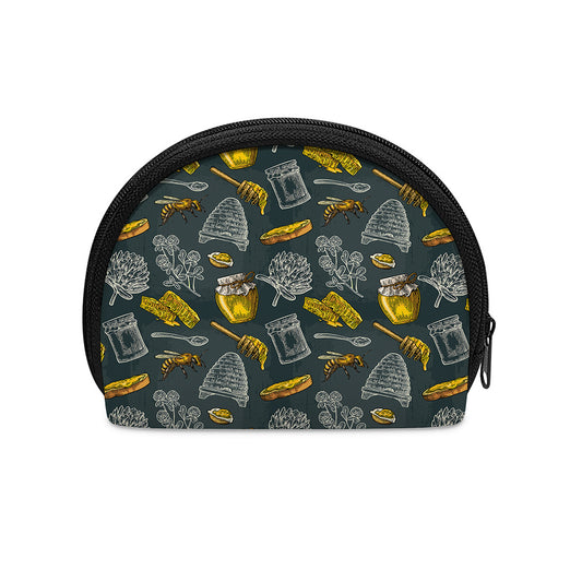 Vintage Honey Bee Print Coin Purse