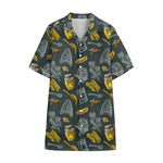 Vintage Honey Bee Print Cotton Hawaiian Shirt