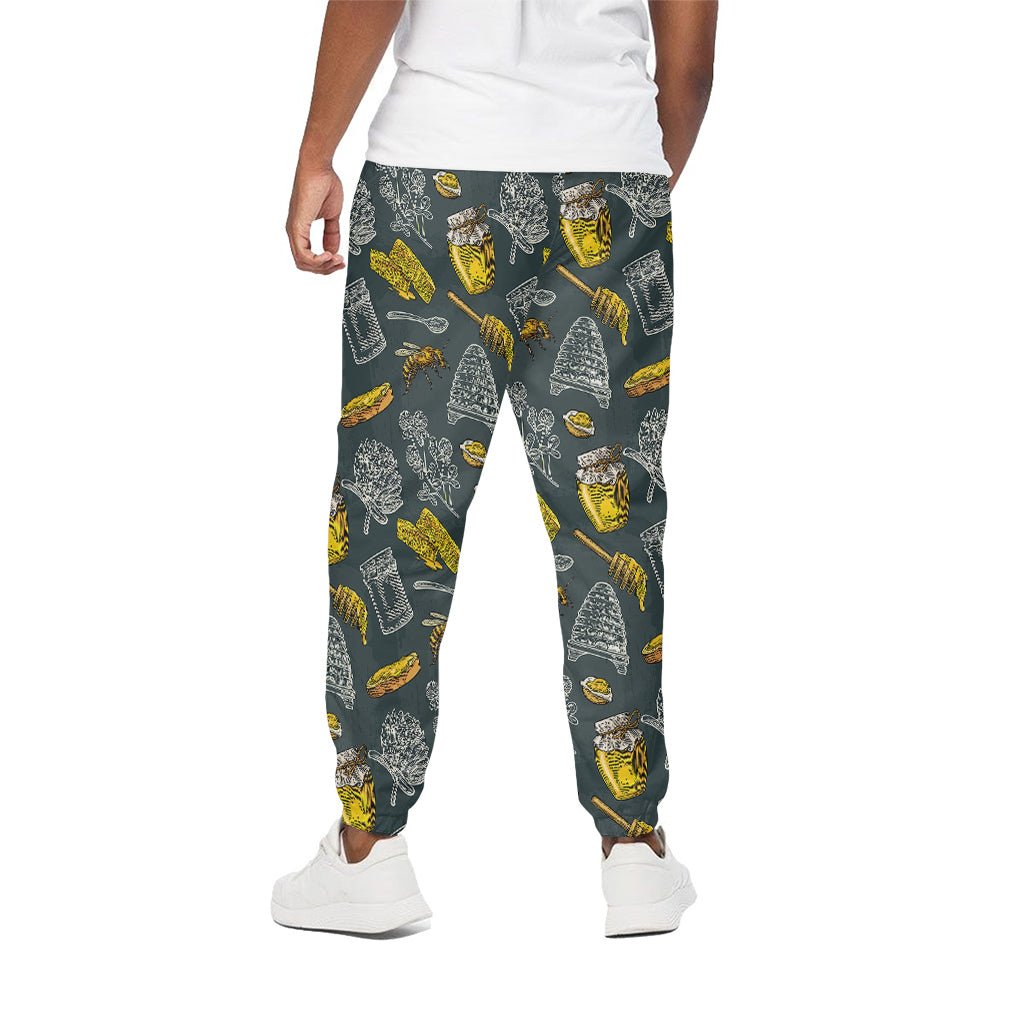 Vintage Honey Bee Print Cotton Pants
