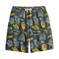 Vintage Honey Bee Print Cotton Shorts