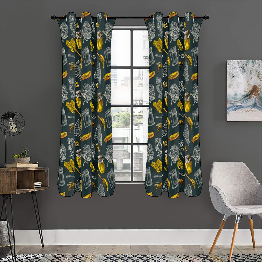 Vintage Honey Bee Print Curtain