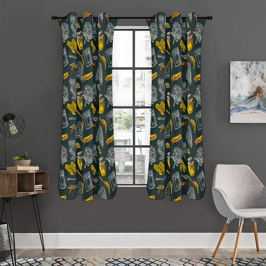 Vintage Honey Bee Print Curtain