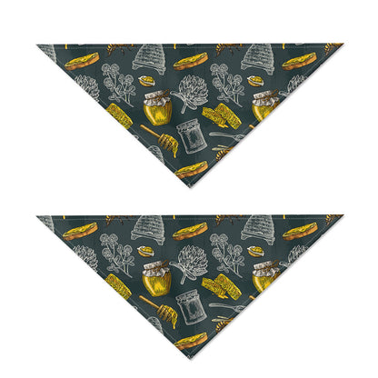 Vintage Honey Bee Print Dog Bandana