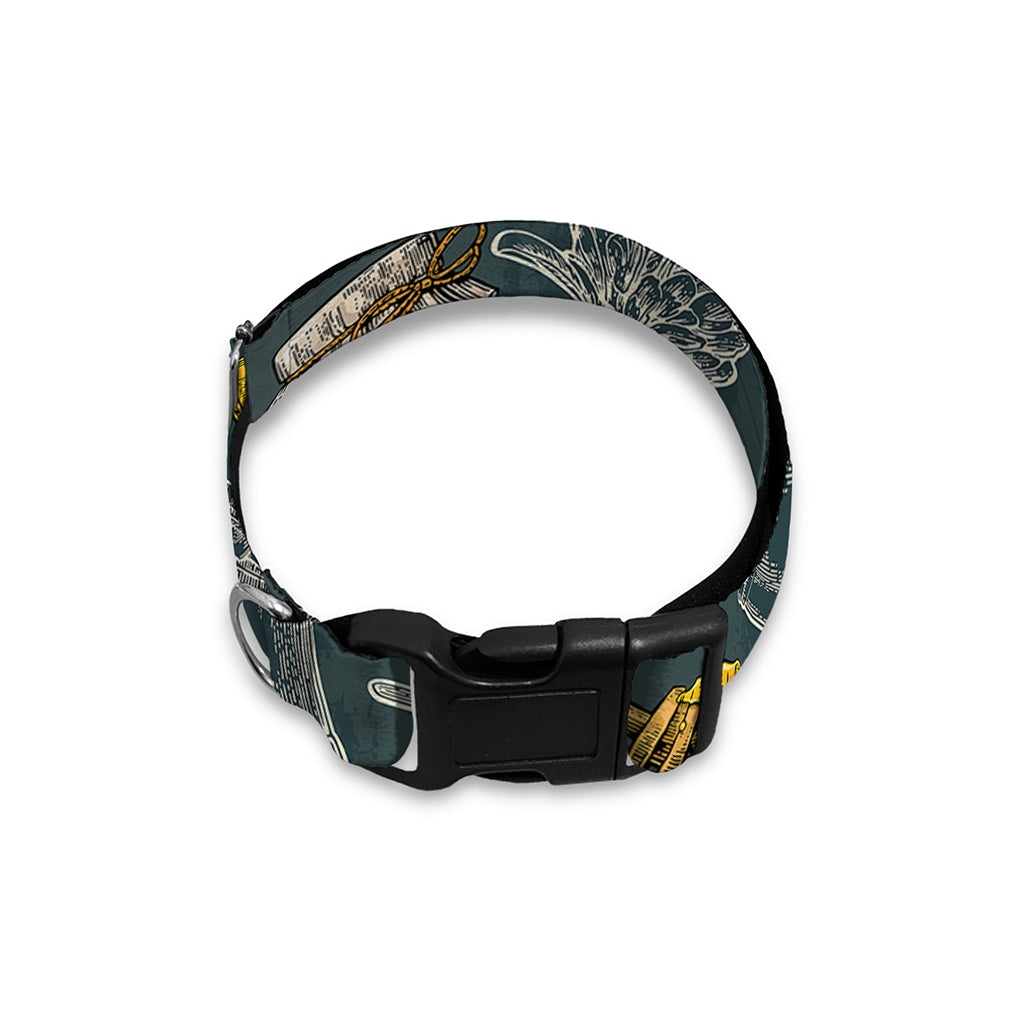 Vintage Honey Bee Print Dog Collar
