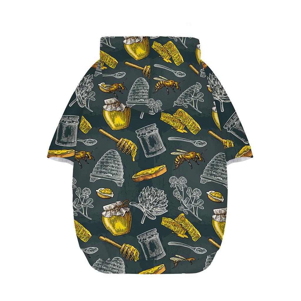 Vintage Honey Bee Print Dog Zip Up Hoodie