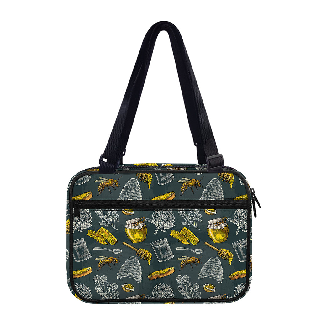 Vintage Honey Bee Print Double Strap Bible Bag
