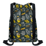 Vintage Honey Bee Print Drawstring Backpack