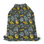 Vintage Honey Bee Print Drawstring Bag