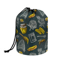 Vintage Honey Bee Print Drawstring Makeup Bag