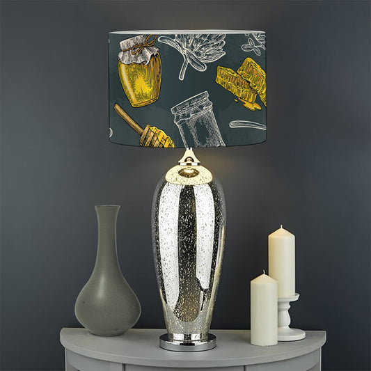 Vintage Honey Bee Print Drum Lamp Shade