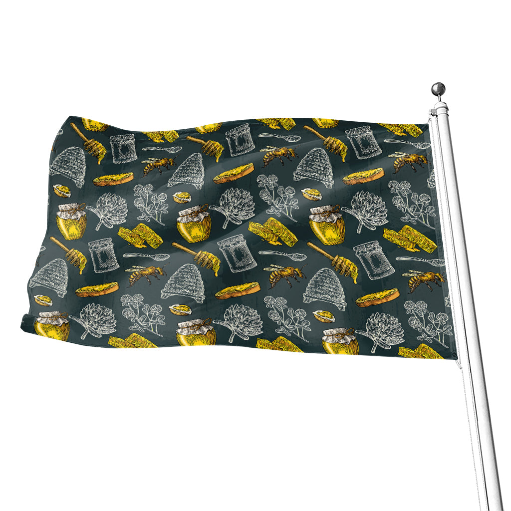 Vintage Honey Bee Print Flag
