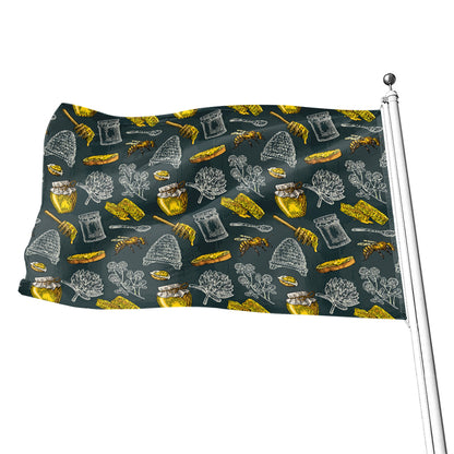Vintage Honey Bee Print Flag